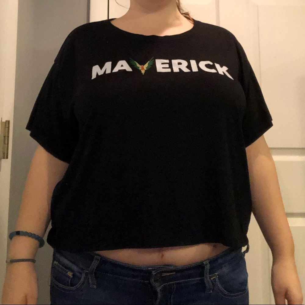Boxy Black Maverick Crop Top